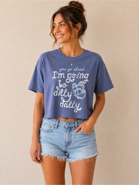 Thereabouts Blue Dilly Dally Crop Top